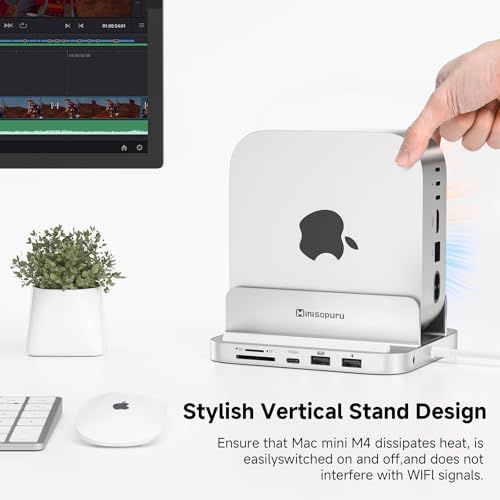 Minisopuru MINI218B PRO Mac Mini M4 ドック＆スタンド、M.2 NVMe SSD
