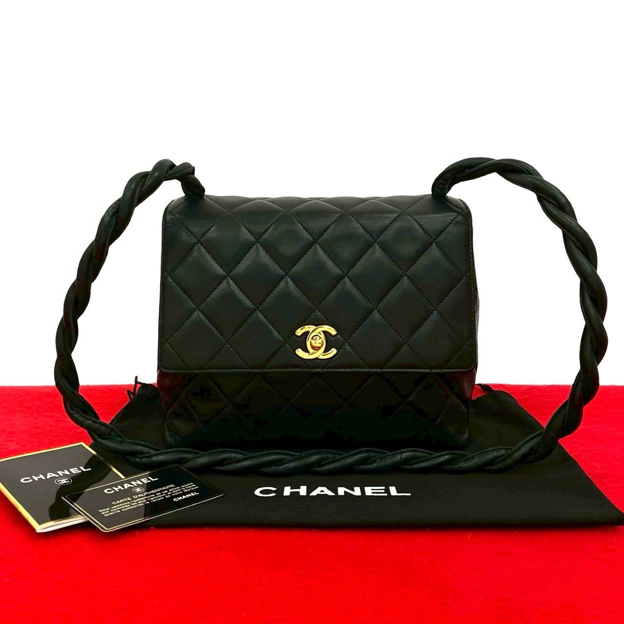 極 美品 袋付き カード シール有 4番台 CHANEL シャネル ヴィンテージ 