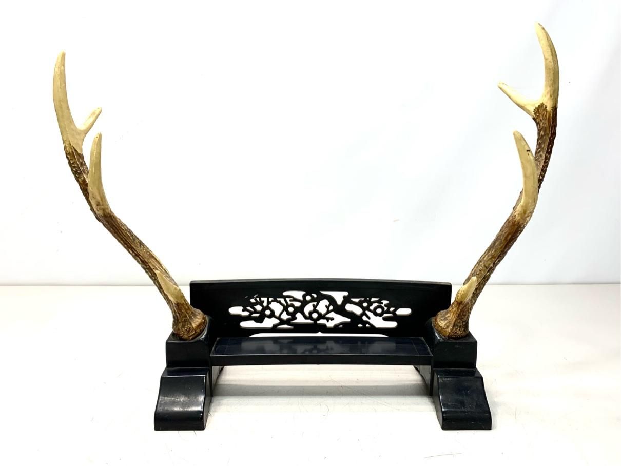 鹿角調 刀掛け 3本掛け 模造刀・日本刀スタンド アンティーク