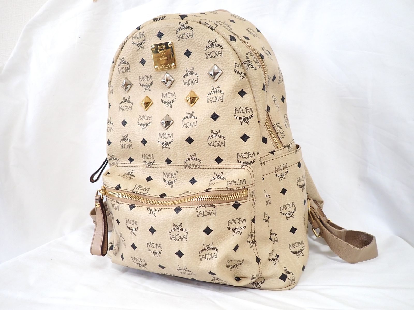 MCM エムシーエム ヴィセトス レザー リュックサック ベージュ