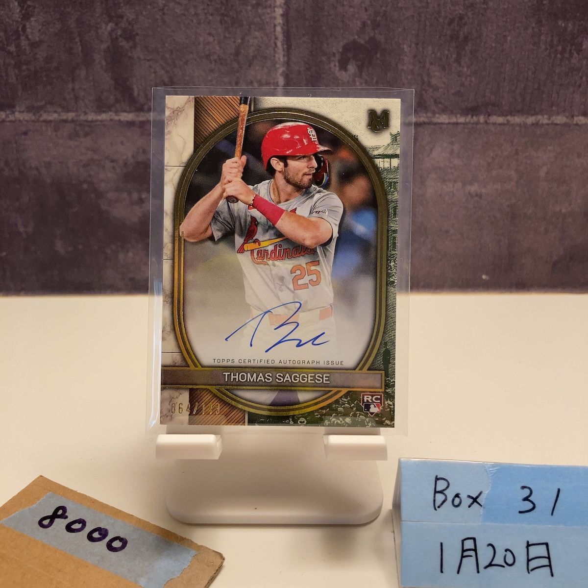 2025 Topps Thomas Saggese 064/149 直筆サインカード St. Louis