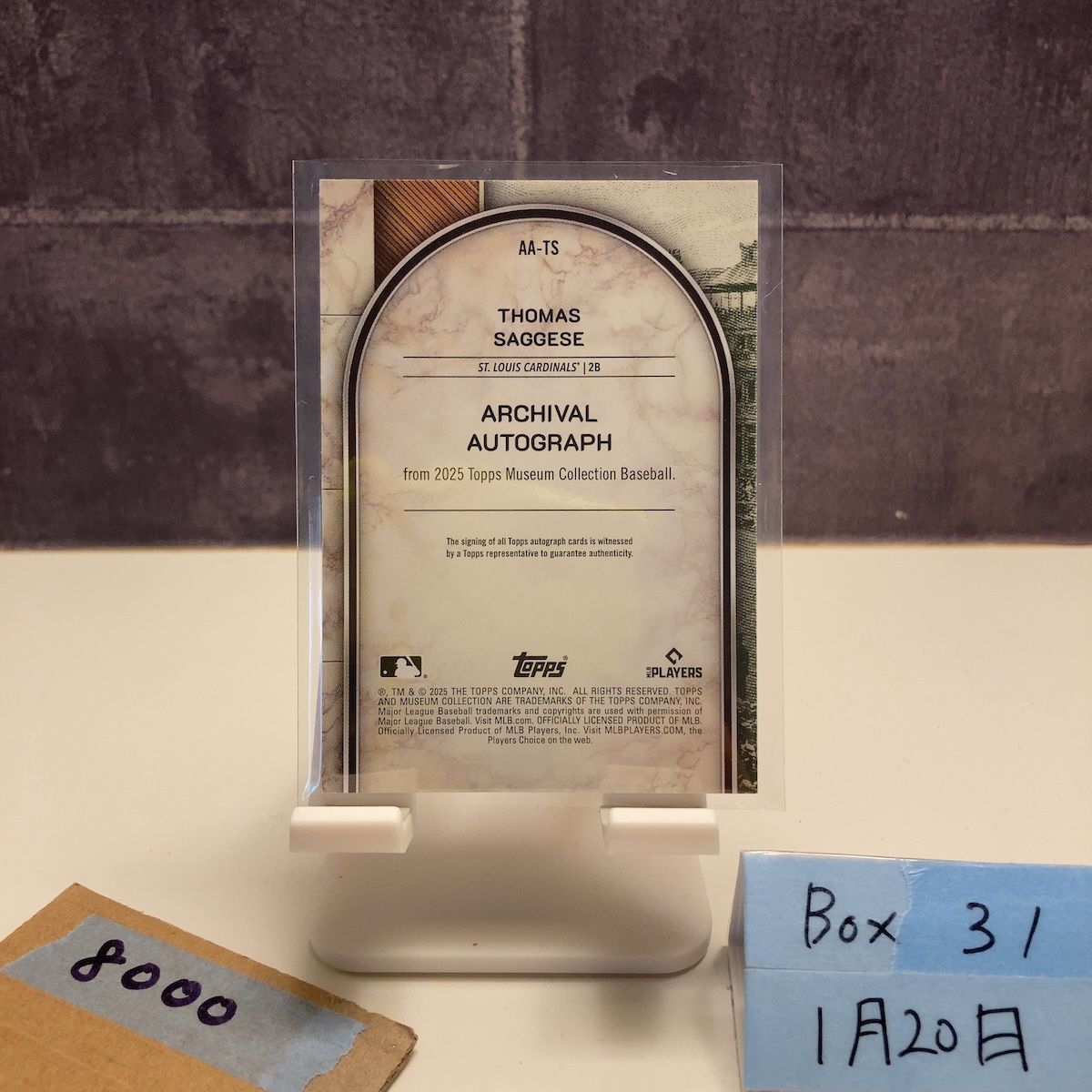 2025 Topps Thomas Saggese 064/149 直筆サインカード St. Louis