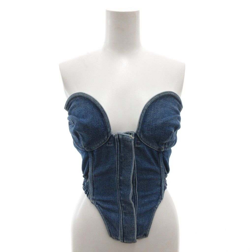 FUMIKA UCHIDA denim bustier ビスチェ チューブトップ イージー 38 インディゴ /FF ■GY62