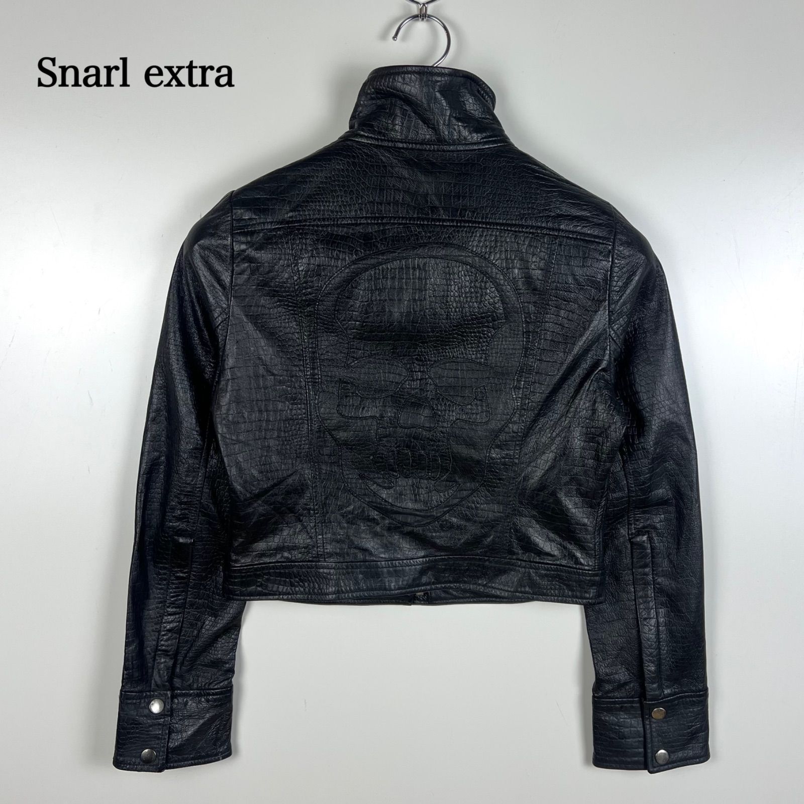 Snarl extra 00s y2k archive SKULL Leather jacket 38 M スナール