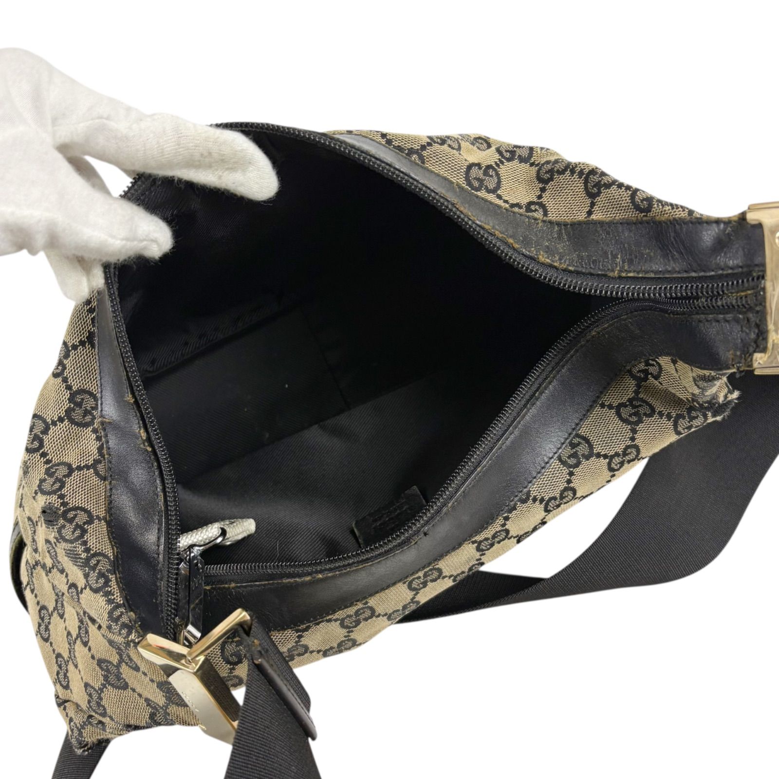 グッチ GUCCI GGキャンバス ショルダーバッグ ブラック 0432 クロス 