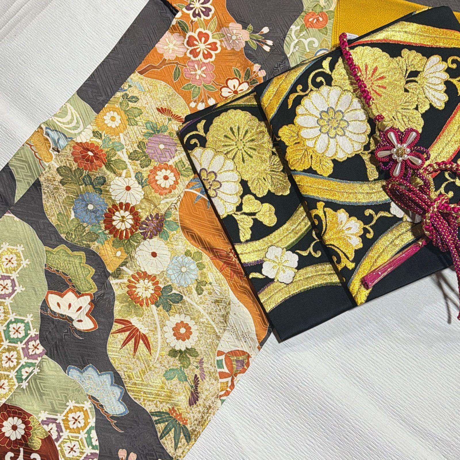 吉澤友禅 西陣織大光 振袖 フルセット 正絹 金駒刺繍 - メルカリ