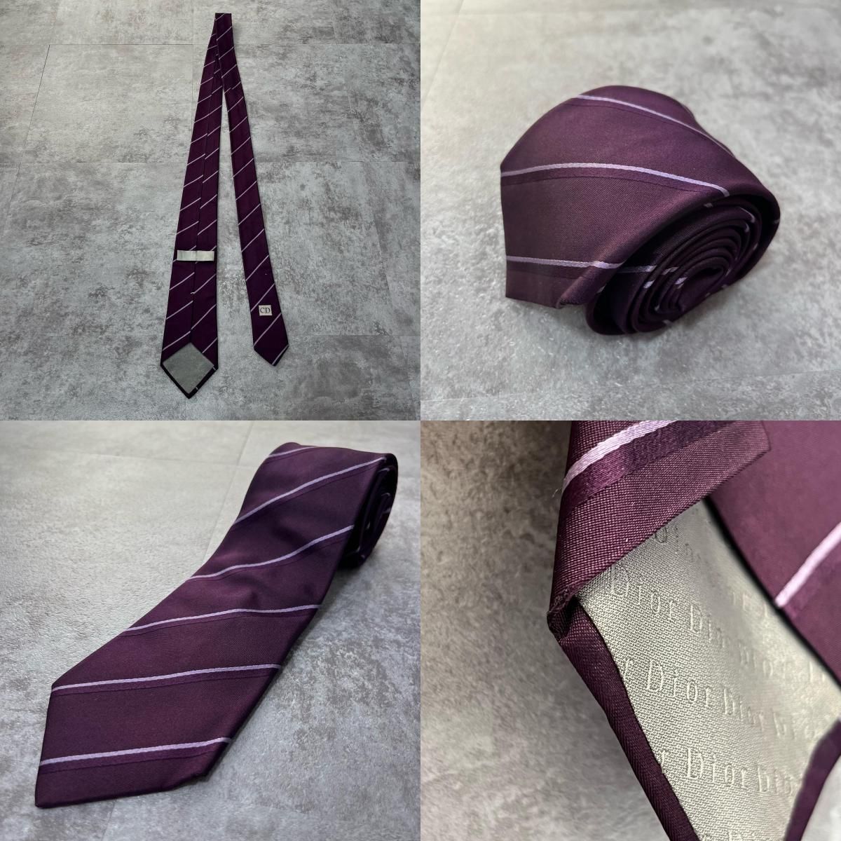 DIOR HOMME】ディオール・オム レジメンタルストライプネクタイ シルク