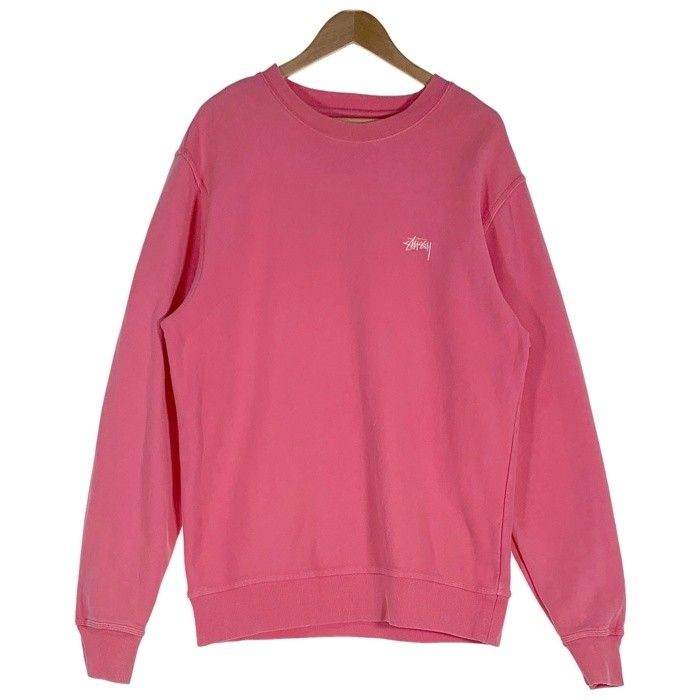 STUSSY ステューシー コットン クルーネックスウェット ピンク Size M