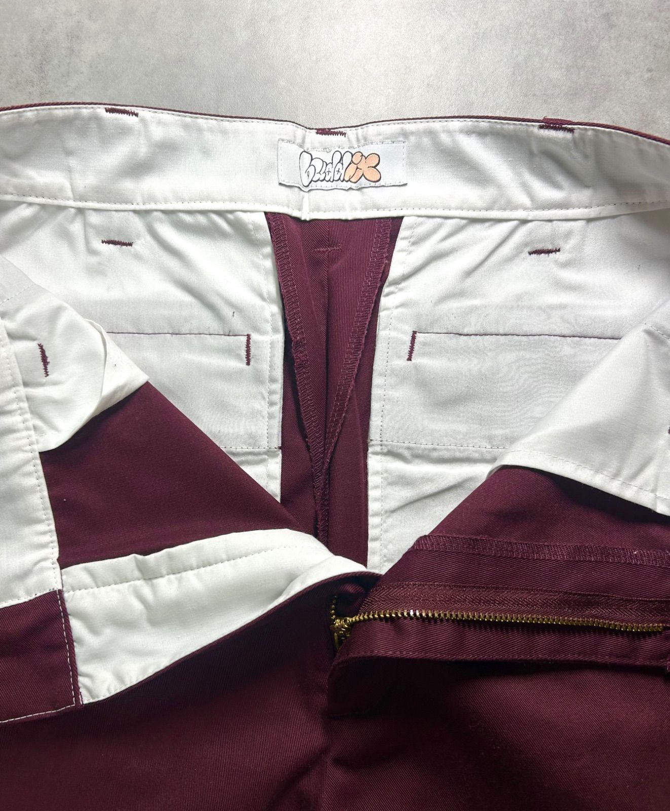 極美品】Buddix バディーズ ワークパンツ M 刺繍 バーガンディ ワイン