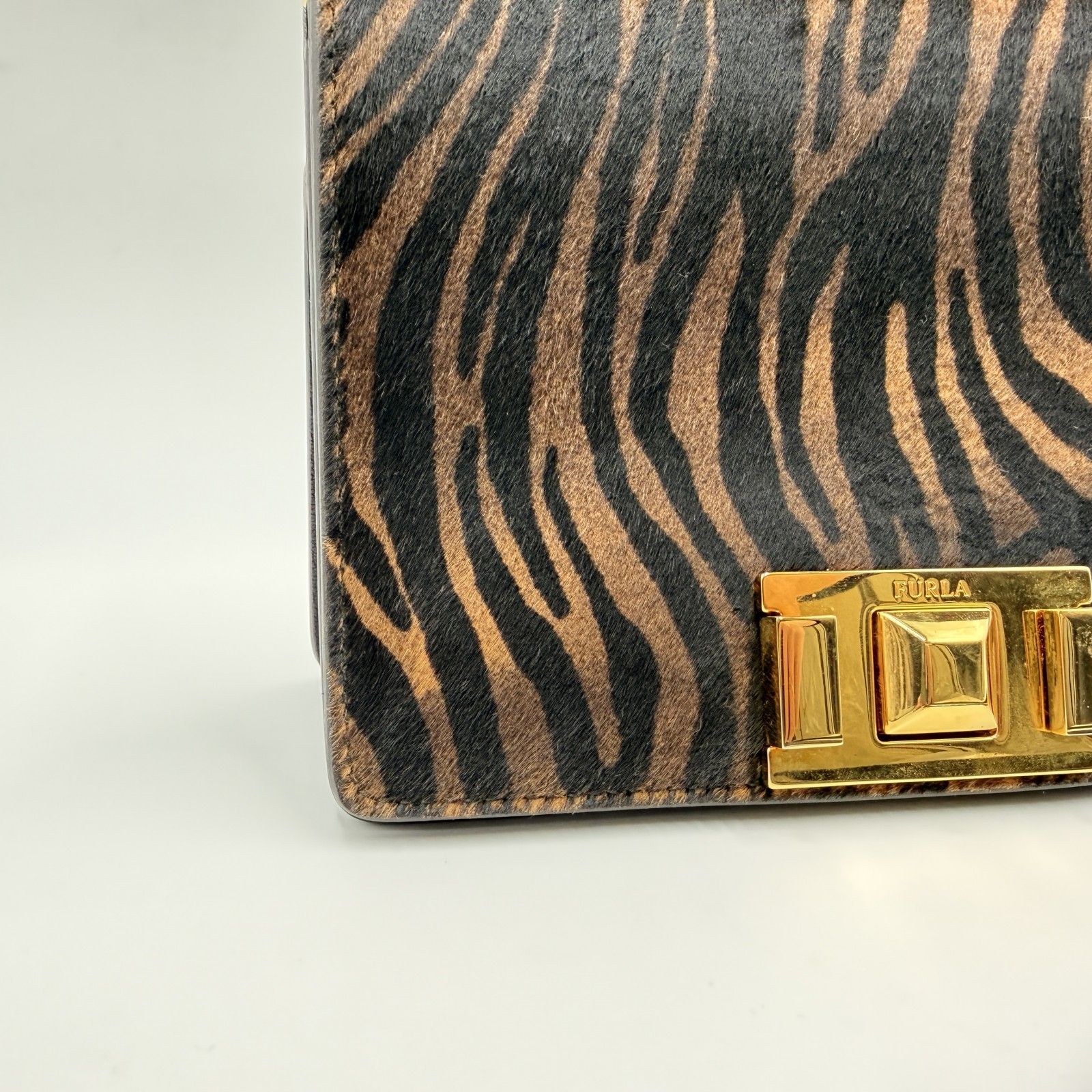 FURLA フルラ レザー 1円 ゴールド金具 ロゴ 長財布 - □美品 