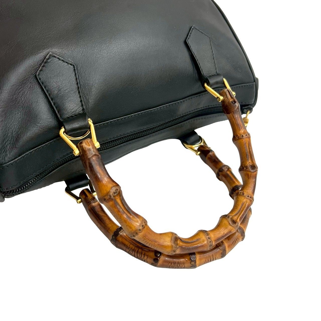極 美品 GUCCI グッチ オールドグッチ ヴィンテージ バンブー レザー
