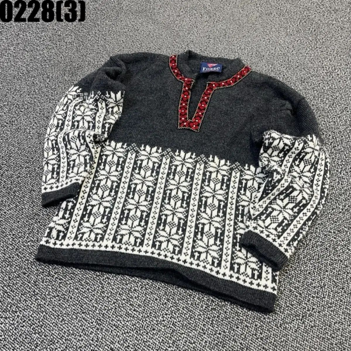 Fosse パータン ニット セーター グレー 0228