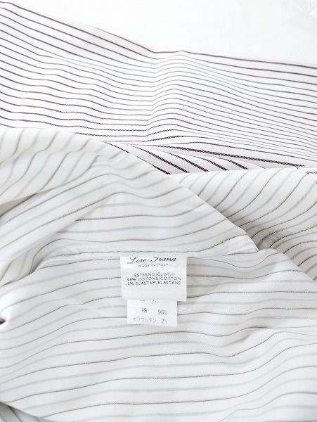 L783 [人気] Loro Piana ロロピアーナ ストライプシャツ 46 ホワイト