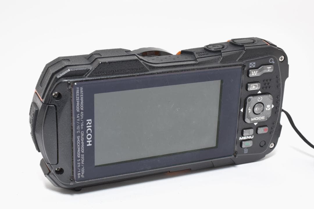 54】ショット数少 RICOH リコー WG-50 防水 耐衝撃 オレンジ デジタル