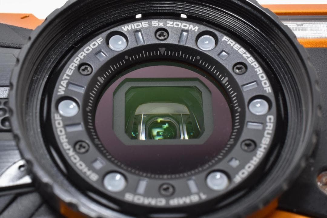 54】ショット数少 RICOH リコー WG-50 防水 耐衝撃 オレンジ デジタル