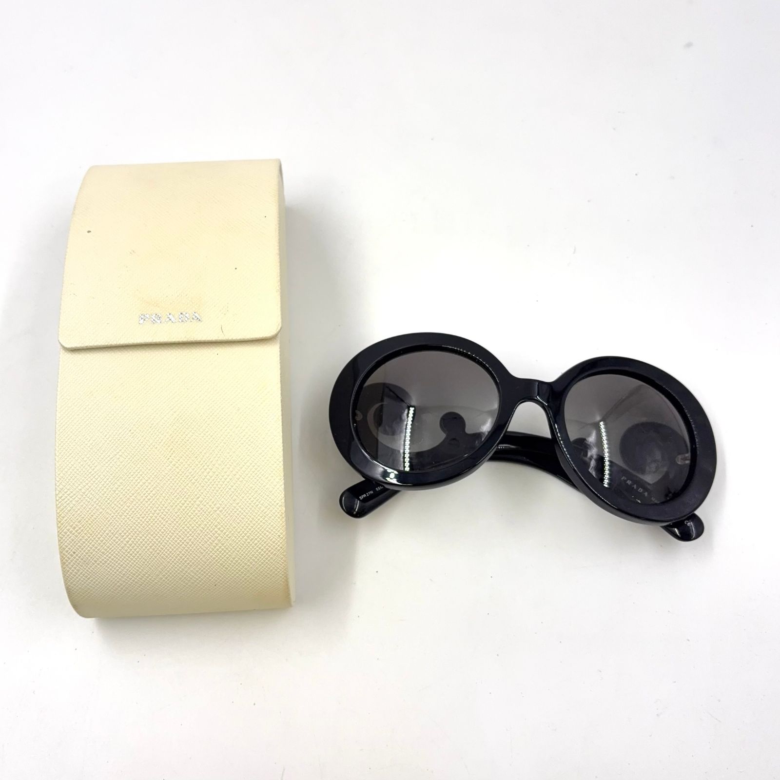 PRADA ミニマル バロック プラスチック ブラック サングラス シルバー