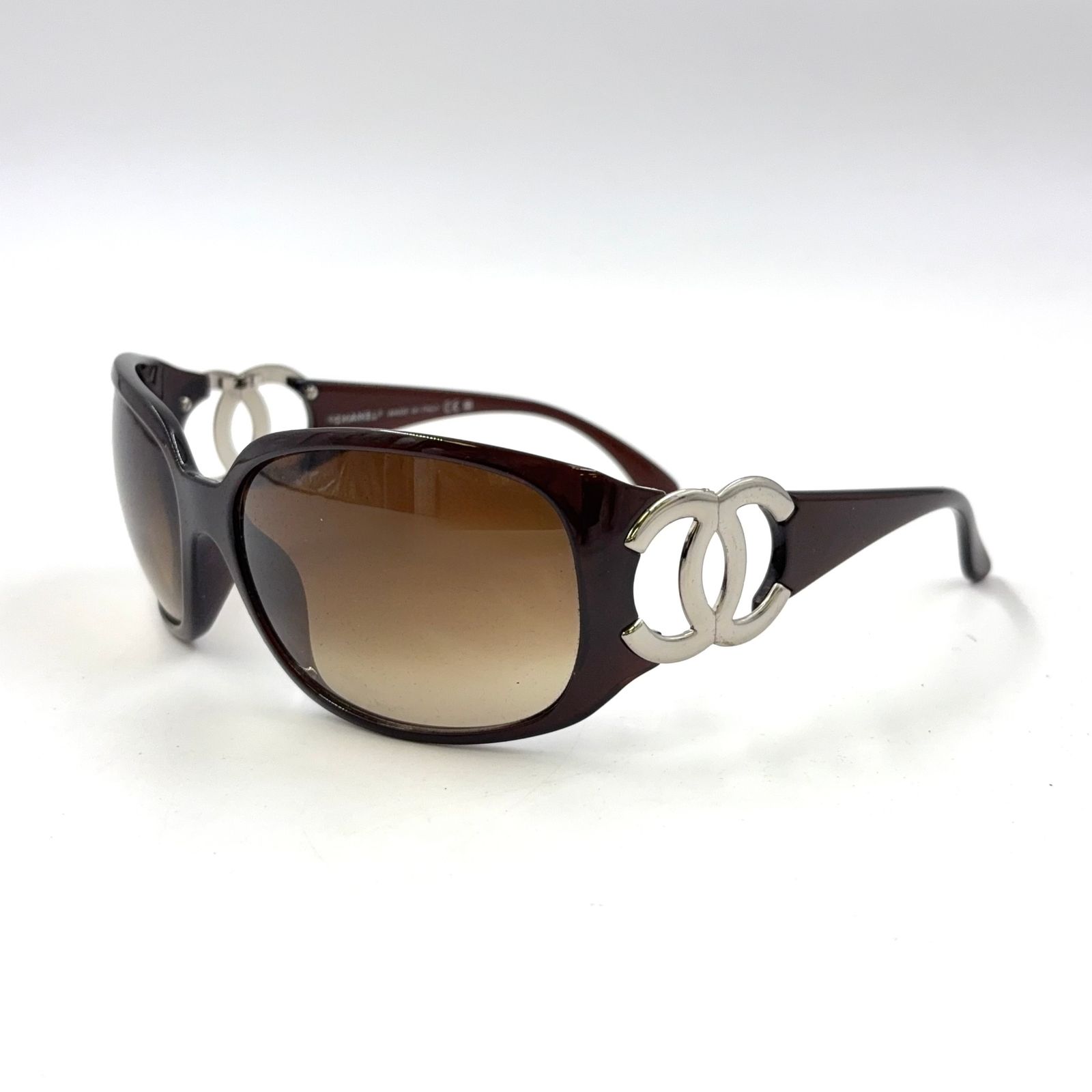 CHANEL ココマーク プラスチック ブラウン サングラス シルバー - メルカリ
