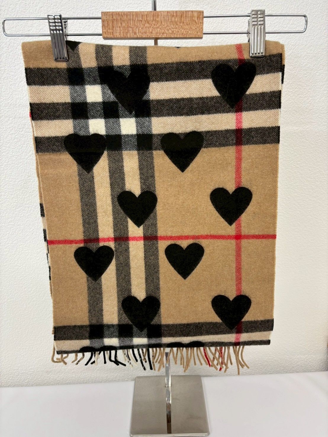 レア✨希少 バーバリー マフラー ハート柄 ノバチェック カシミヤ100％ BURBERRY バーバリー カシミヤ100％ マフラー ノバチェック ハート柄