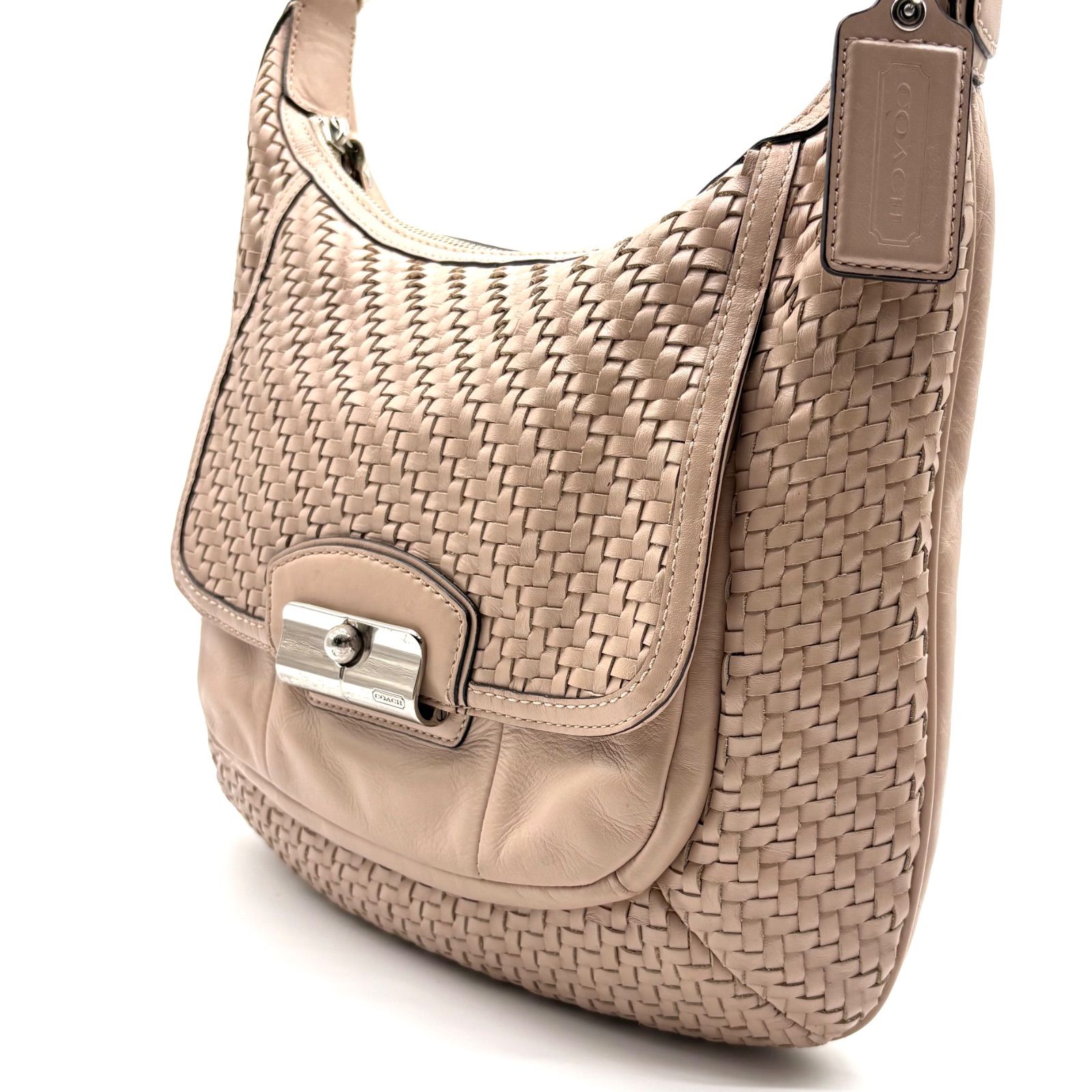 COACH y2k signature christie woven leather hobobag コーチ