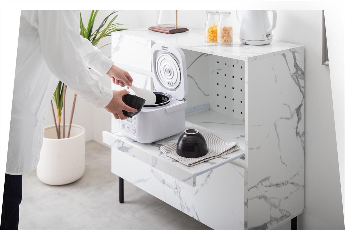 幅86cm】Ellis 大理石柄レンジ台 - メルカリ