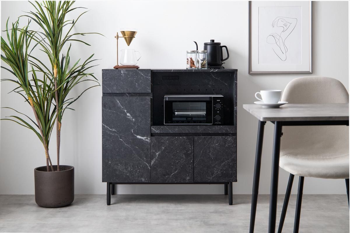 幅86cm】Ellis 大理石柄レンジ台 - メルカリ