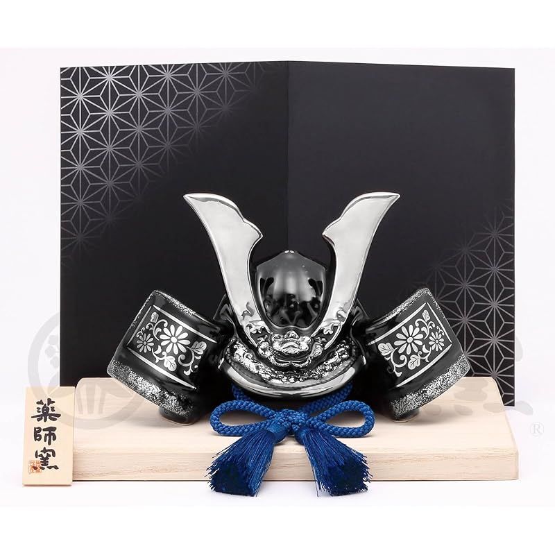 新品】 [薬師窯] 五月人形 日本製 端午の節句 コンパクト ミニ 磁器 染