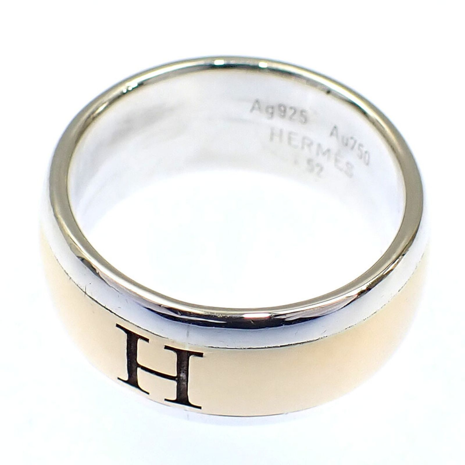 エルメス(Hermes) エルメス H リング レディース SV925 18KYG 11号 #52 