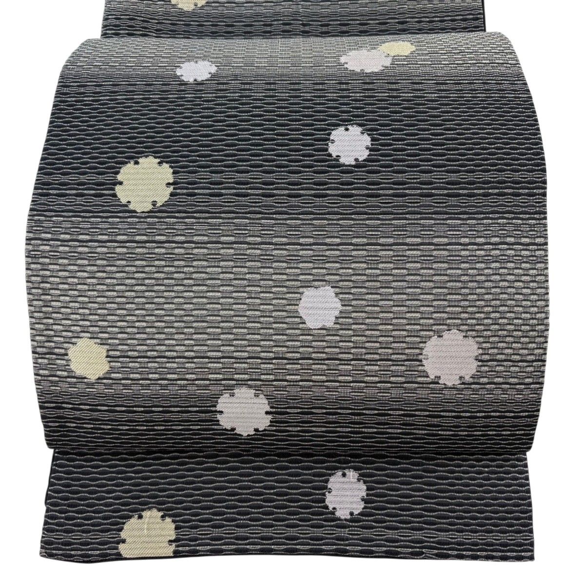 袋帯 秀品 夏帯 雪輪 段縞 黒 六通 正絹 【中古】 - メルカリ