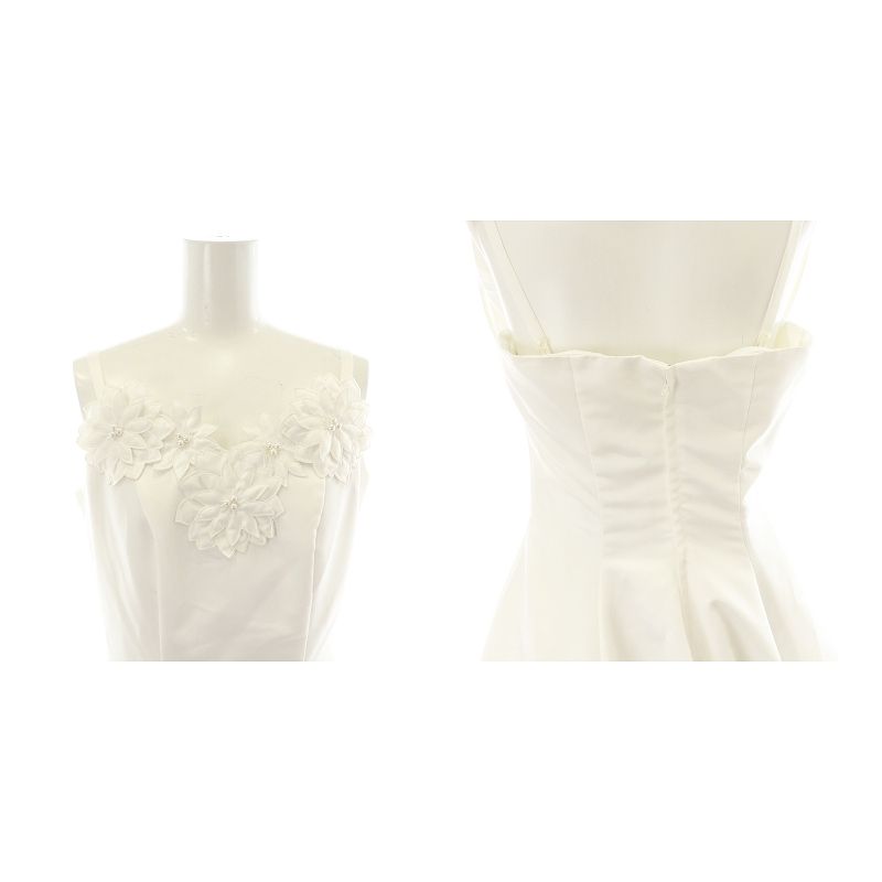 ノーブランド ウェディングドレス フラワー装飾 Aライン ベルライン