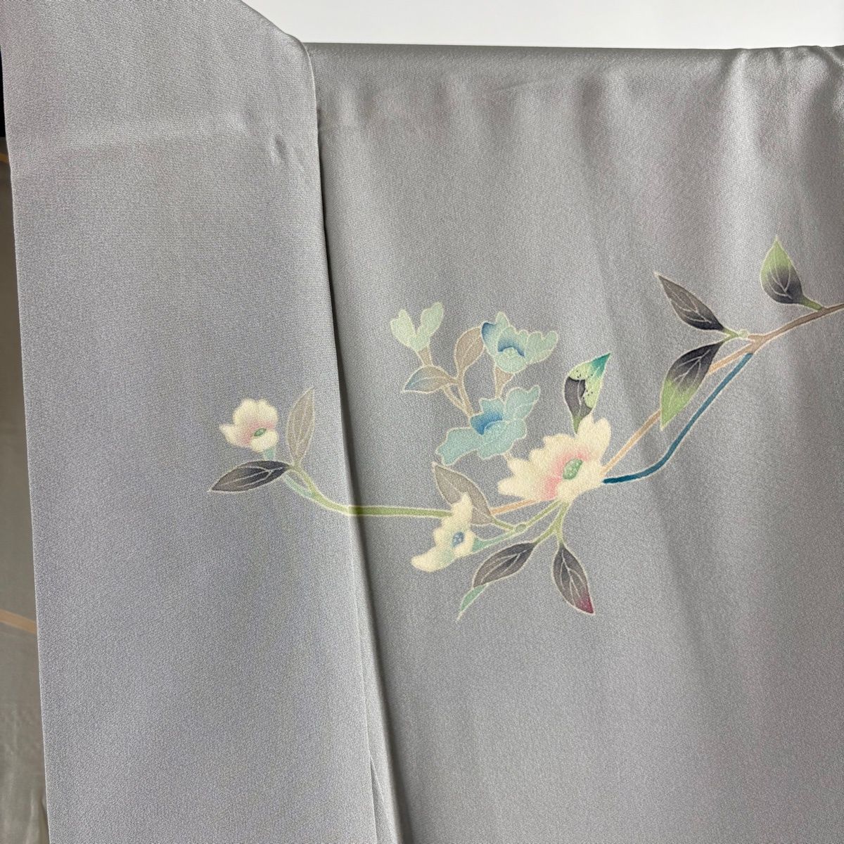 訪問着 身丈153cm 裄丈63.5cm S 袷 落款あり 菊 枝梅 ぼかし