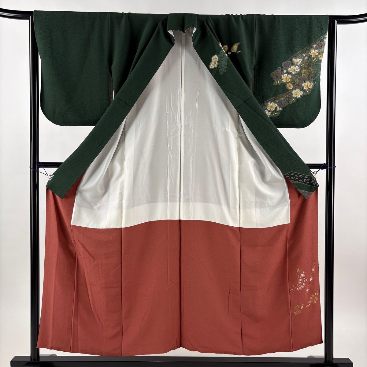 訪問着 身丈154cm 裄丈64.5cm M 袷 吉乃一廉 落款 熨斗 辻が花 金彩