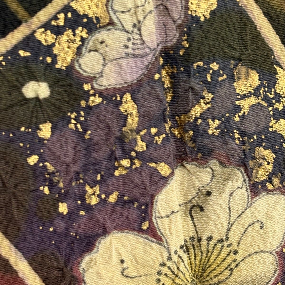 訪問着 身丈154cm 裄丈64.5cm M 袷 吉乃一廉 落款 熨斗 辻が花 金彩