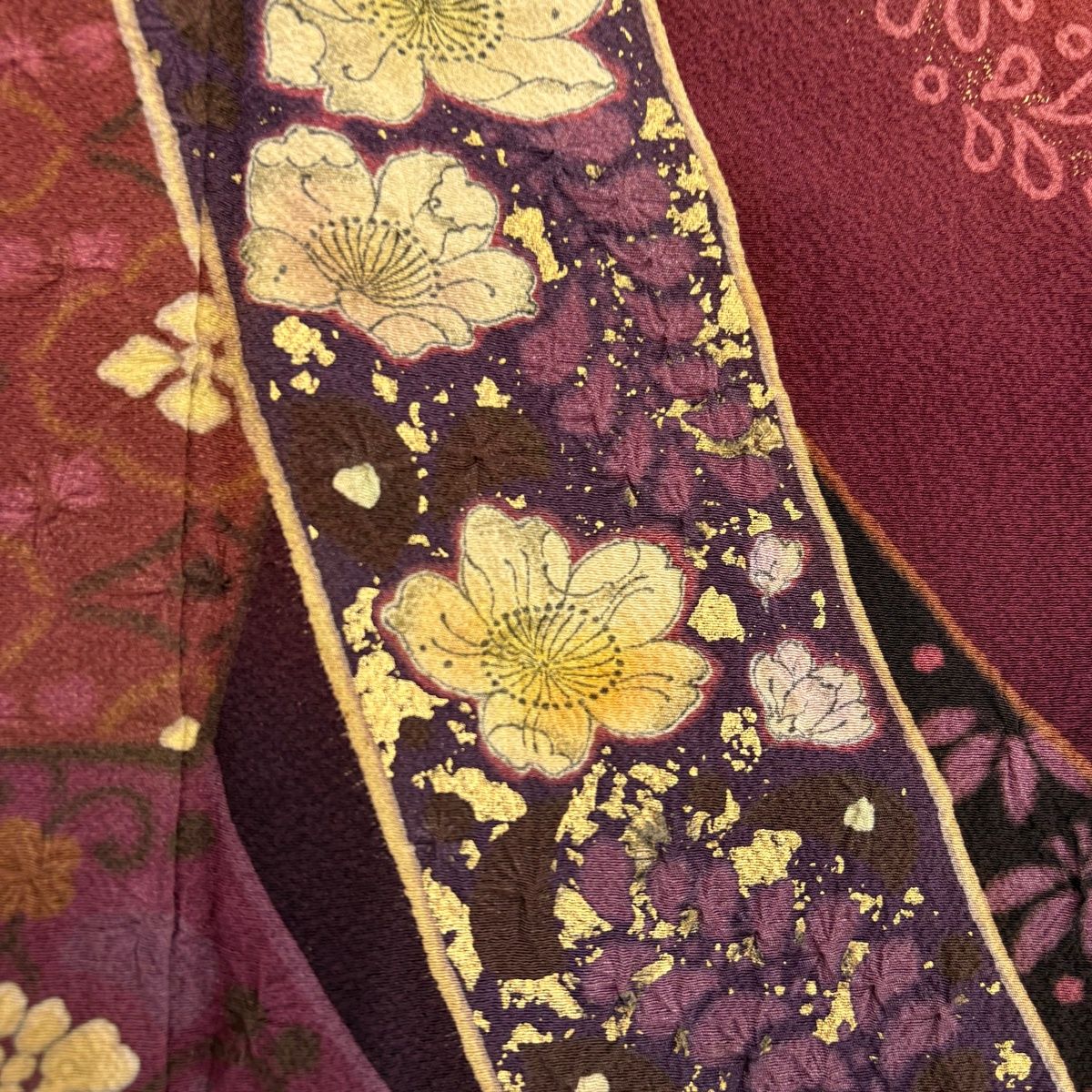 訪問着 身丈154cm 裄丈64.5cm M 袷 吉乃一廉 落款 熨斗 辻が花 金彩