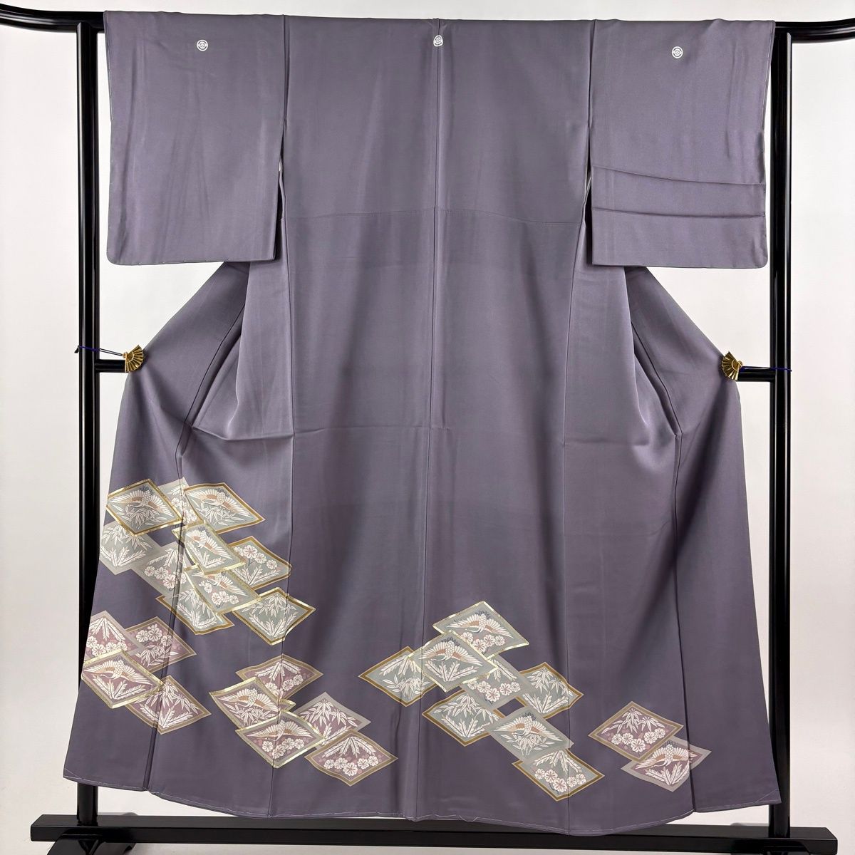 色留袖 身丈154.5cm 裄丈63cm S 袷 やまと 菱 松竹梅 金糸 金彩 薄紫