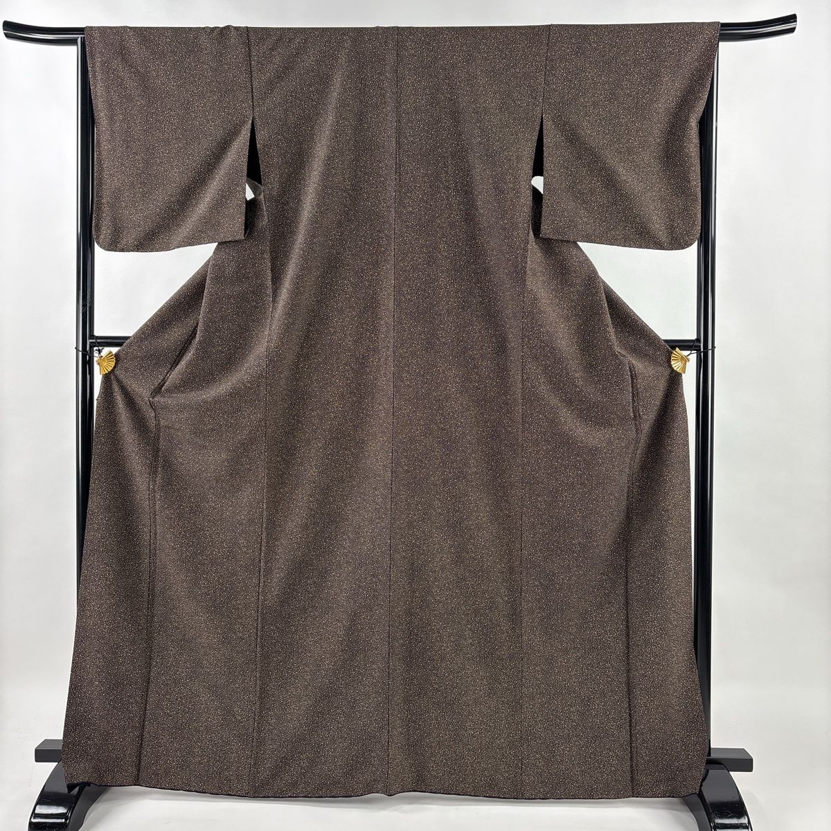 小紋 身丈167.5cm 裄丈66cm M 袷 こむさでもーど 幾何学模様 焦茶色