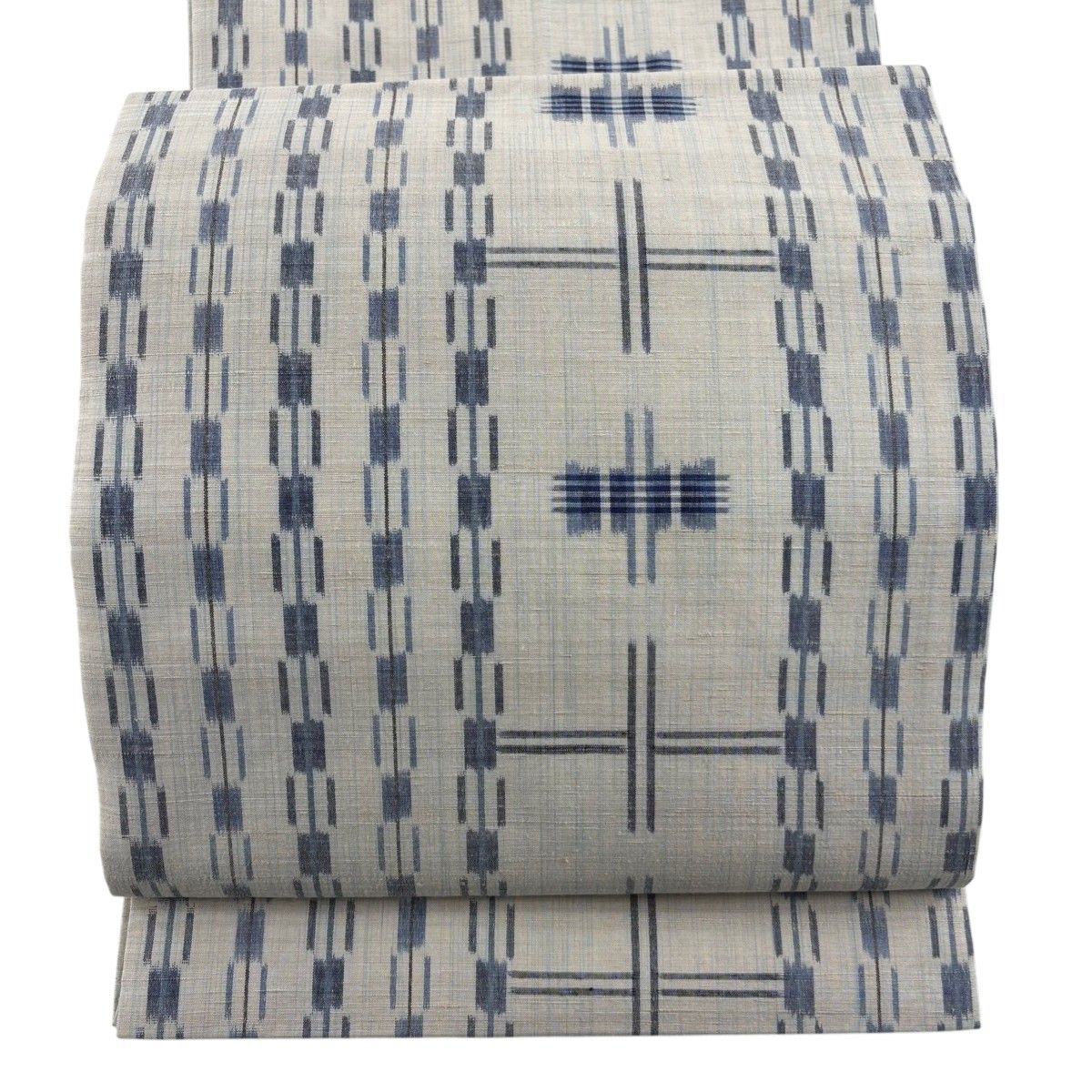 開き名古屋帯 秀品 紬地 幾何学模様 灰茶 正絹 【中古】 - メルカリ