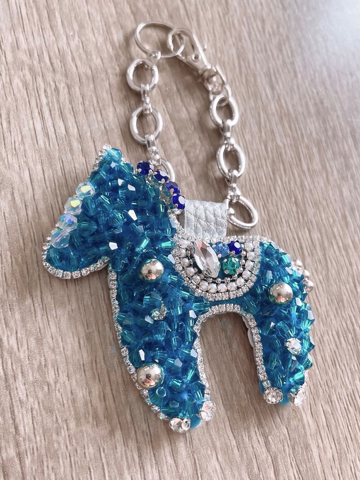 New☆【ハワイアンカラー•ᴗ•✿BLUE】 お馬さんハンドメイドバッグ