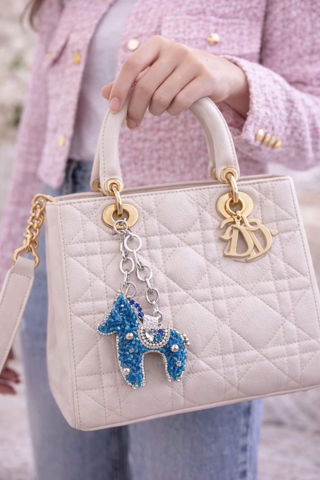 New☆【ハワイアンカラー•ᴗ•✿BLUE】 お馬さんハンドメイドバッグ