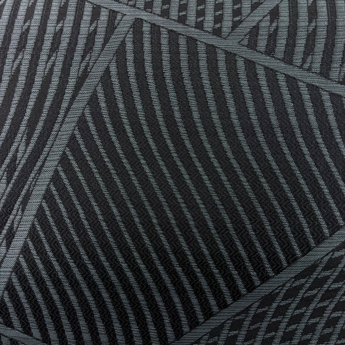 美品】 袋帯 名品 斉藤三才 落款 幾何学 銀糸 墨色 六通 正絹 【中古