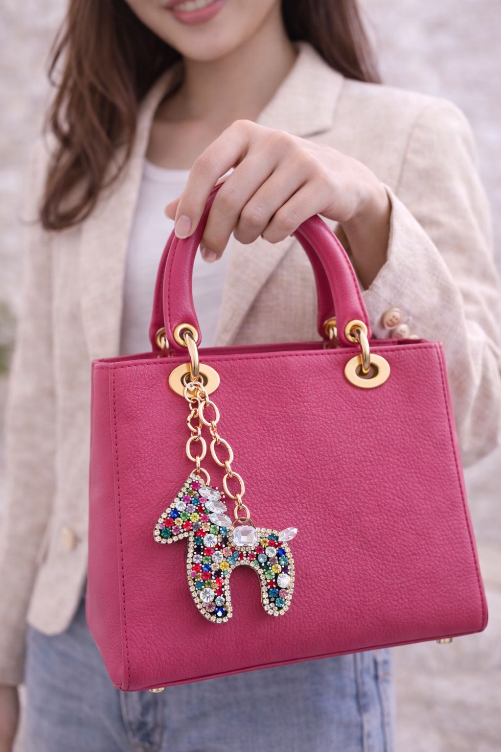 New☆【マルチカラー•ᴗ•✿Rainbow】 お馬さんハンドメイドバッグ