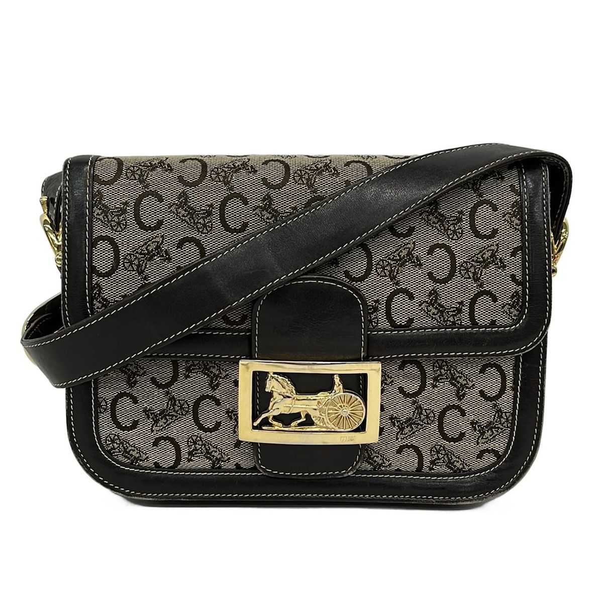 CELINE(セリーヌ) ショルダーバッグ Cマカダム柄/サルキー ベージュ 