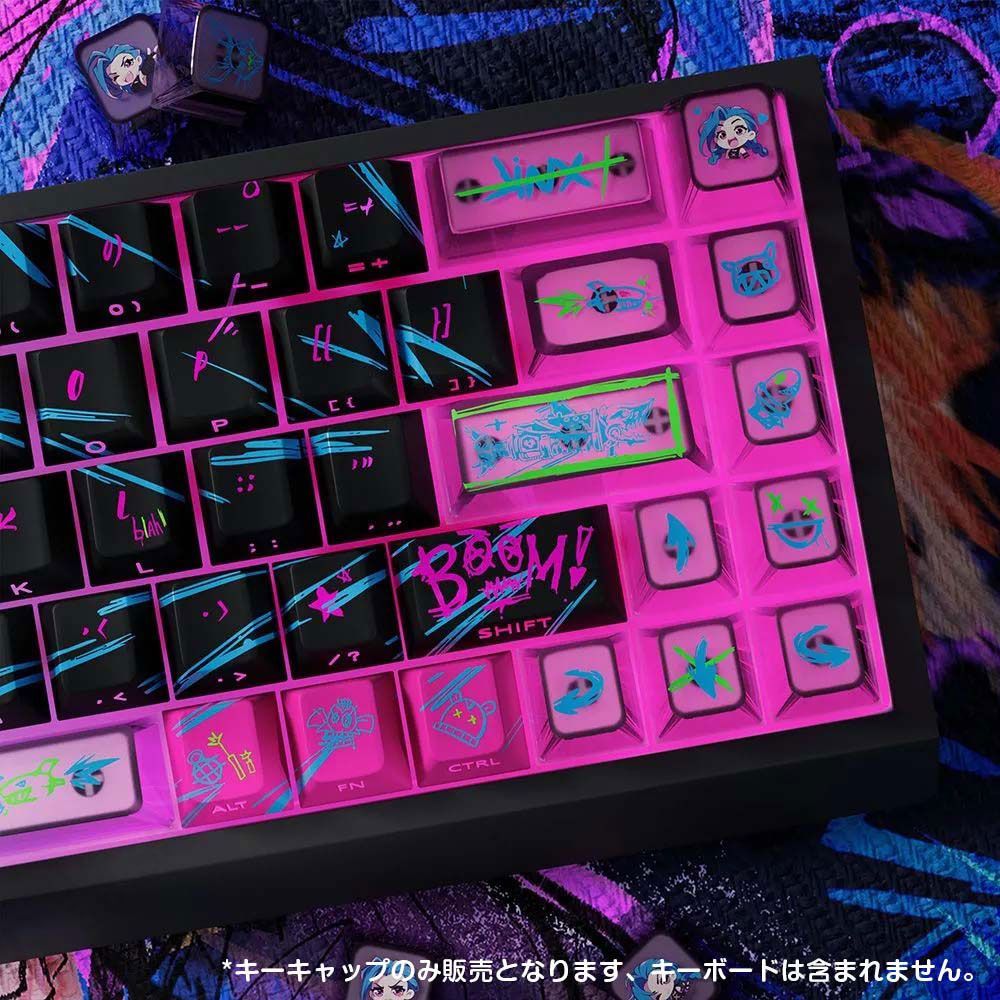 LoL ロル 暴走の凶童 ジンクス テーマ キーキャップ セットC 74+29Pcs