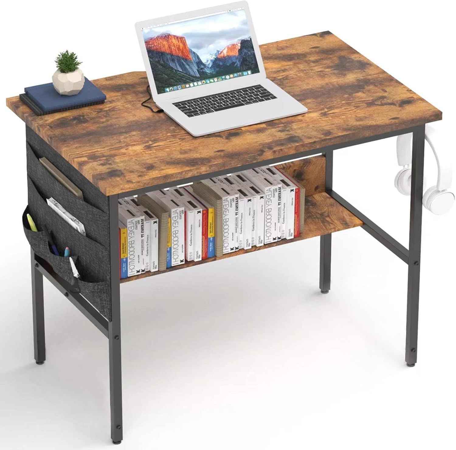 ZXD 机 pcデスク ラック付きデスク 幅80cm×奥40cm パソコンデスク つく