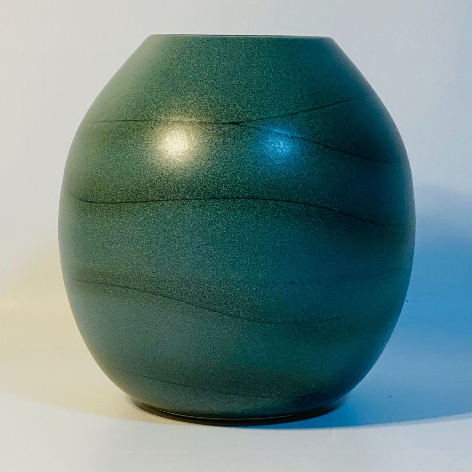 信楽焼 大原 薫 作 花瓶 緑釉 花器 和柄 華道 花道 お花 生け花 花立