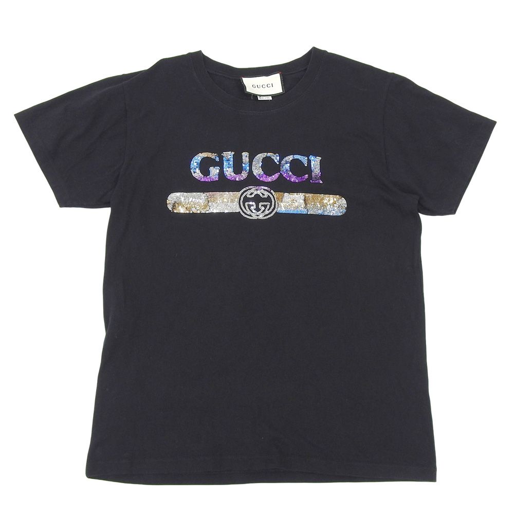 GUCCI グッチ ロゴ 半袖Tシャツ トップス メンズ ブラック S 492347 S