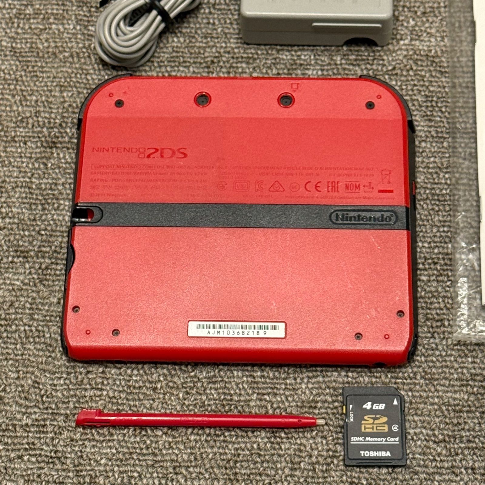 2-010 ニンテンドー2DS レッド 説明書付き - メルカリ
