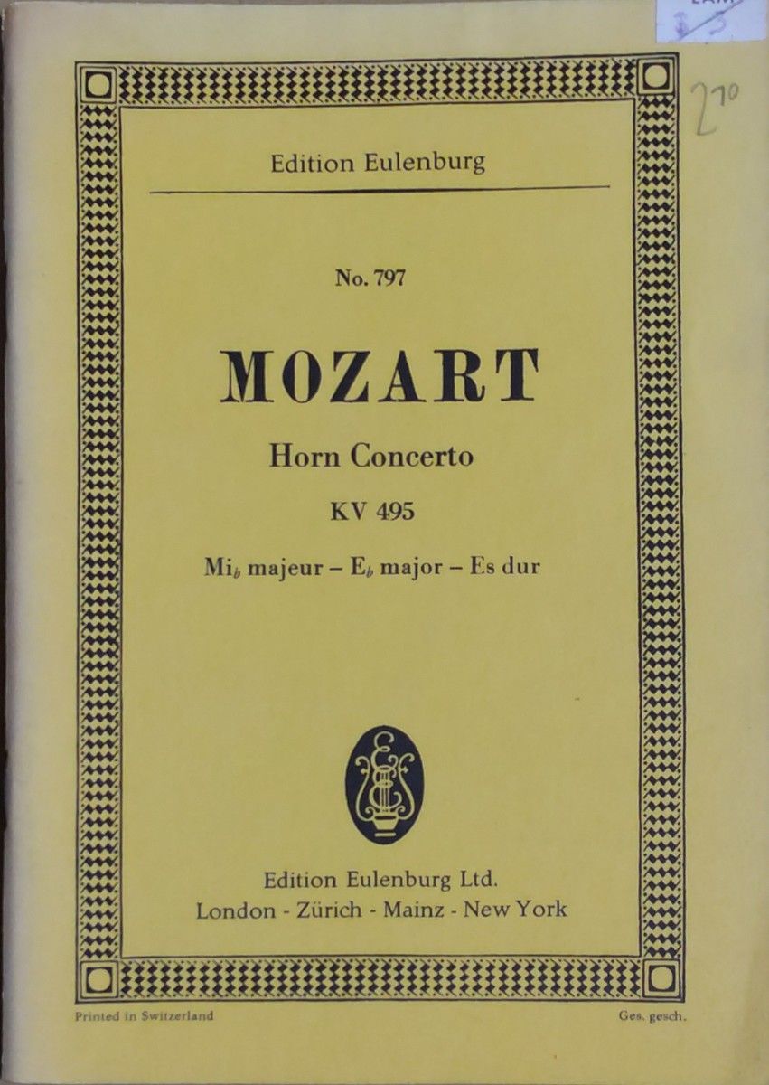 モーツァルト ホルン協奏曲 (スタディスコア/ポケットスコア) 輸入楽譜