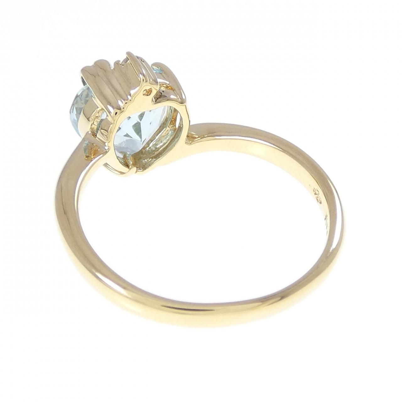 K18YG ハート ブルートパーズ リング - メルカリ