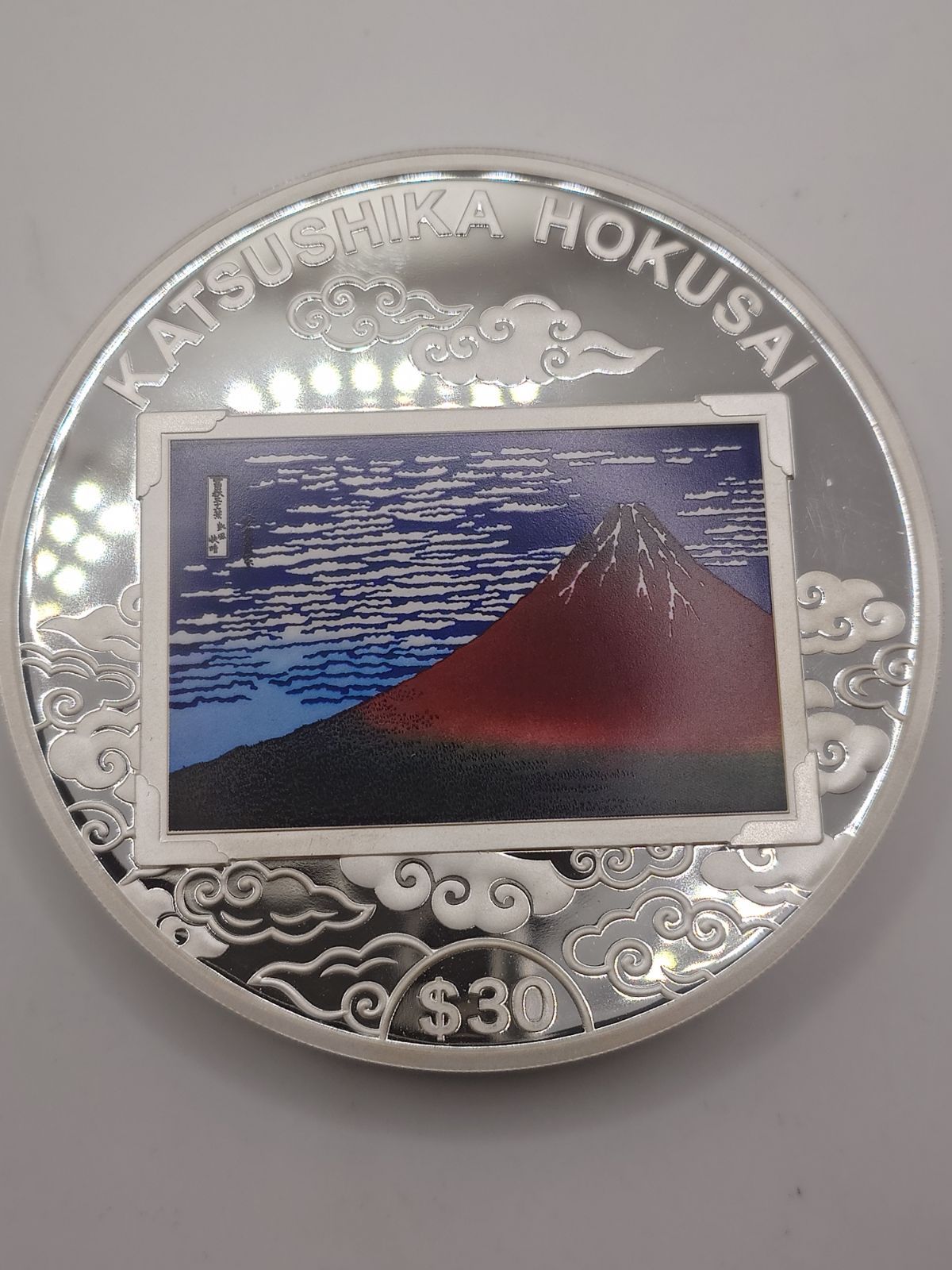 ツバル 2012年 30ドル銀貨 凱風快晴 葛飾北斎 1㎏ 冨嶽三十六景 純銀 