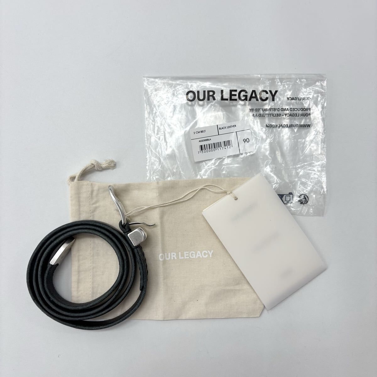 良品 OUR LEGACY アワーレガシー 2CM BELT BLACK LEATHER レザー